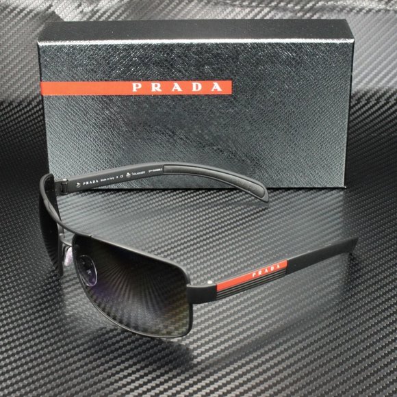 Prada Men's Black and Grey Rubber Sunglasses! - Picture 1 of 4
